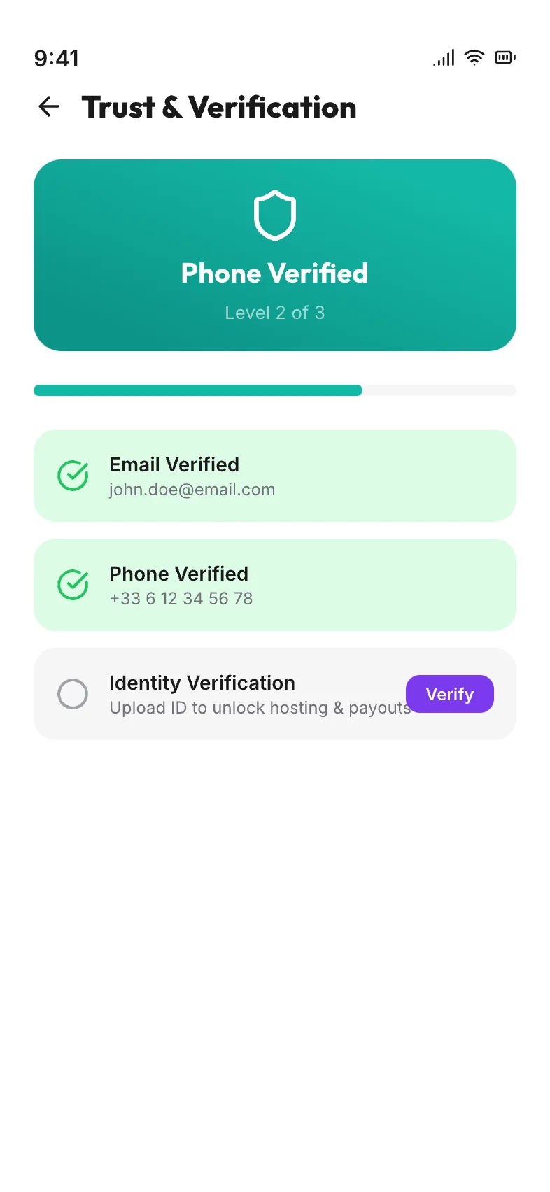 Verified identity